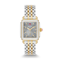 Michele Deco Mid Gray Mother-of-Pearl Diamond Watch