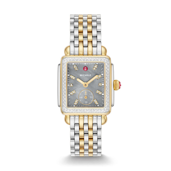 Michele Deco Mid Gray Mother-of-Pearl Diamond Watch