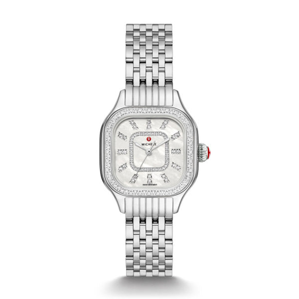 Michele Meggie Stainless Steel Diamond Watch