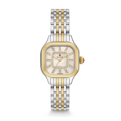 Michele Meggie Mother of Pearl Diamond Dial Two-Tone Watch - Michele product