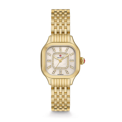 Michele Meggie Mother of Pearl Diamond Dial Gold Plated Watch - Michele product