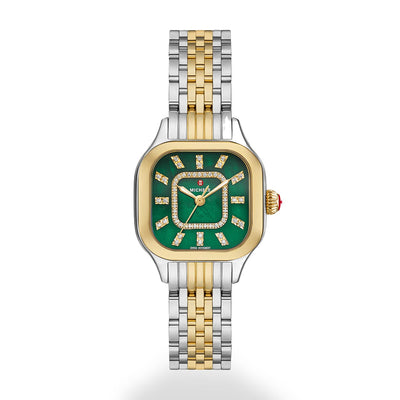 Michele Meggie Two-Tone Lush Green Dial Diamond Watch - Michele product