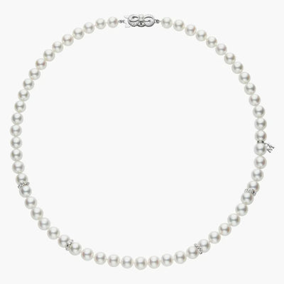 Mikimoto Cultured Akoya Pearl and Diamond Rondell Necklace - Mikimoto product