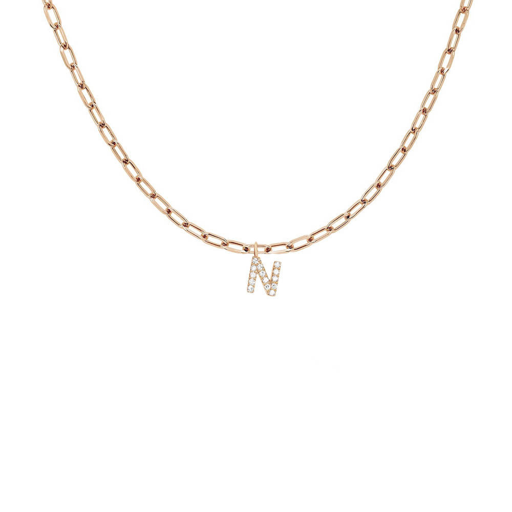 EF Collection Diamond Initial Charm in Yellow gold