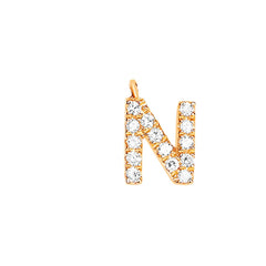 EF Collection Diamond Initial Charm in Rose Gold
