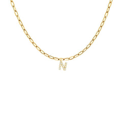 EF Collection Diamond Initial Charm in Yellow gold