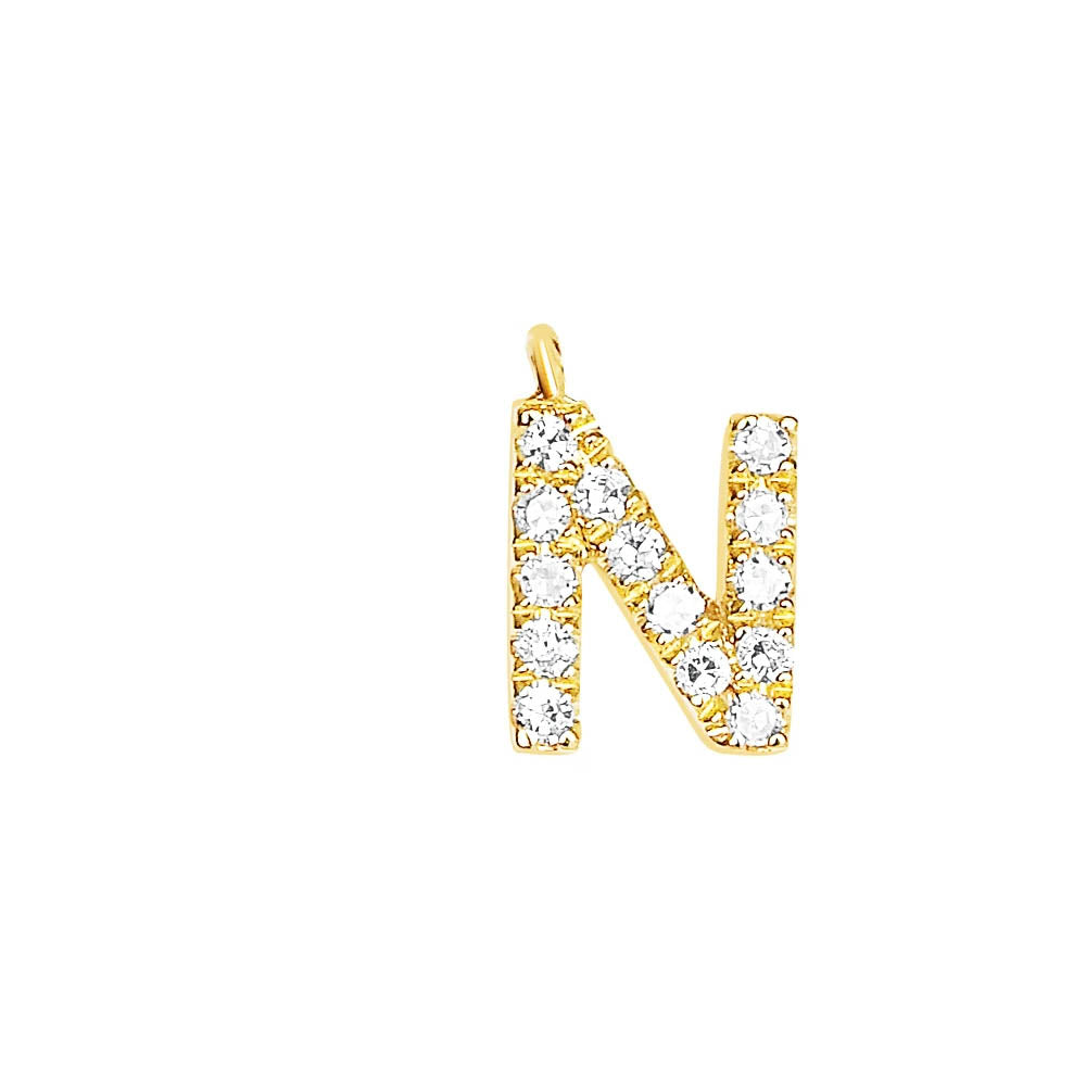 EF Collection Diamond Initial Charm in Yellow gold