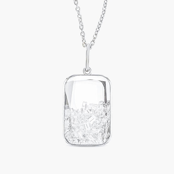 Moritz Glik Ten Fourteen Large Diamond Shaker Pendant and Necklace
