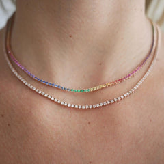 Yellow Gold Tennis Necklace by Carbon and Hyde