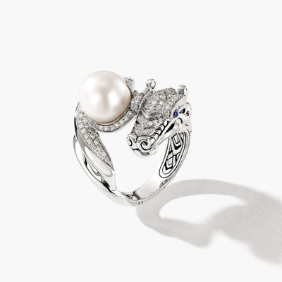 John Hardy Legends Naga Diamond Pave and Pearl Dragon Ring - John Hardy product