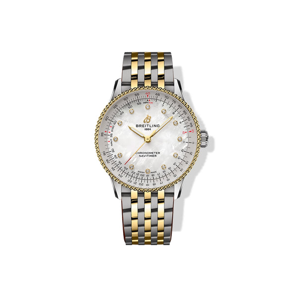 Breitling Navitimer 36 in Steel and Yellow Gold