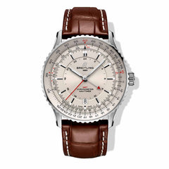 Breitling Navitimer Automatic GMT 41 Beige Dial on Alligator Leather- 41mm
