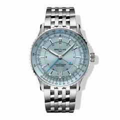 Breitling Navitimer Automatic GMT 41 Light Blue Dial on Alligator Leather- 41mm