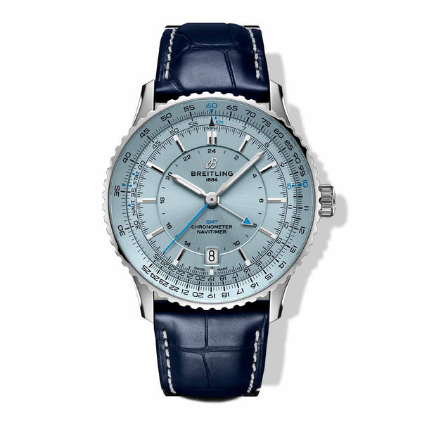 Breitling Navitimer Automatic GMT 41 Light Blue Dial on Bracelet- 41mm