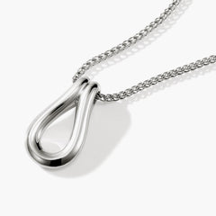 John Hardy Surf Silver Link Pendant on a Etruscan Chain