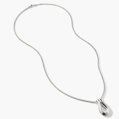 John Hardy Surf Silver Link Pendant on a Etruscan Chain