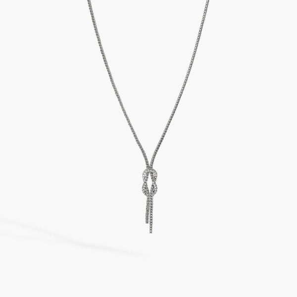 John Hardy Love Knot Adjustable Silver Chain Necklace | NB98683X16