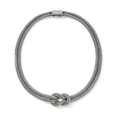 John Hardy Love Knot Silver Double Chain Necklace - 5mm
