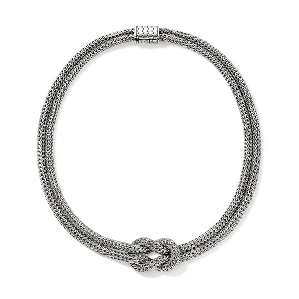John Hardy Love Knot Silver Double Chain Necklace - 5mm