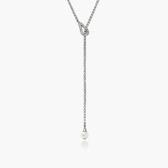 John Hardy Surf Diamond Pave Pearl Lariat Necklace