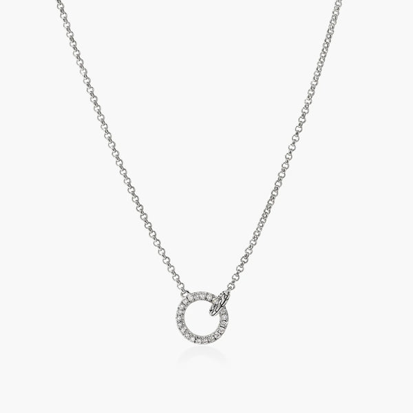 John Hardy Essentials Diamond Interlinking Silver Necklace
