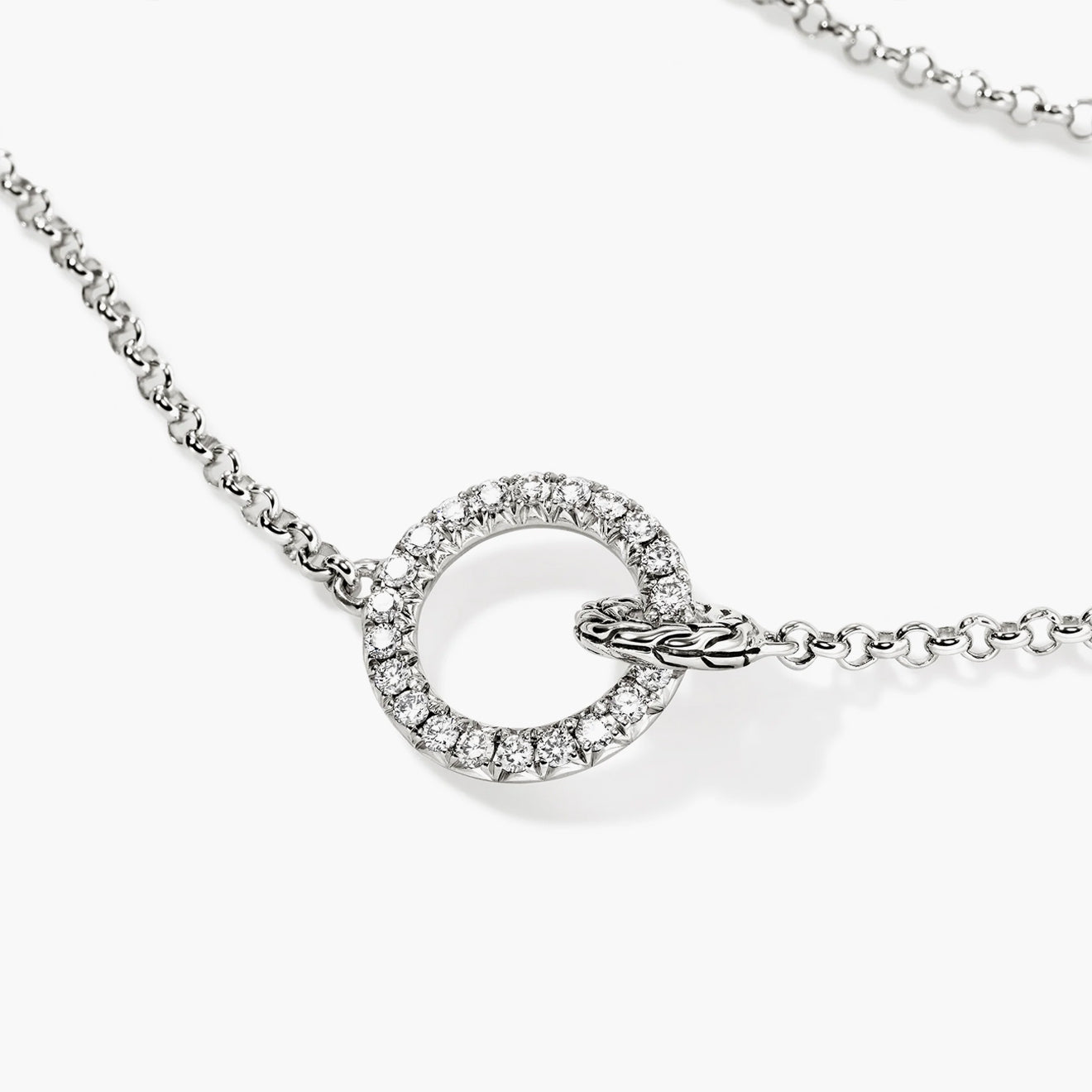 John Hardy Essentials Diamond Interlinking Gold Necklace