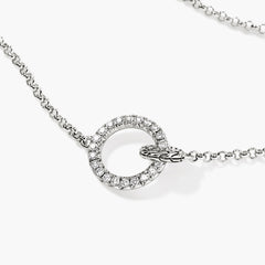 John Hardy Essentials Diamond Interlinking Silver Necklace