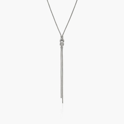 John Hardy Love Knot Silver Y Necklace with Diamond Pave - John Hardy product