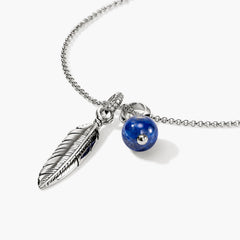 John Hardy Modern Talisman Diamond and Lapis Feather Necklace