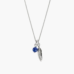 John Hardy Modern Talisman Diamond and Lapis Feather Necklace