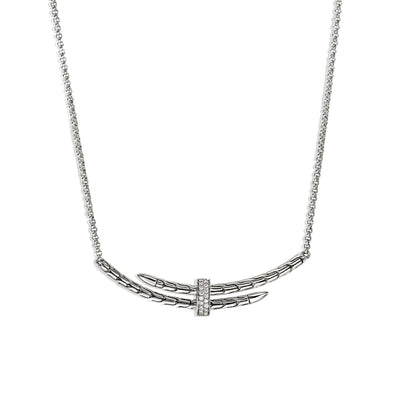 John Hardy Spear Silver Diamond Pavé Station Necklace - John Hardy product