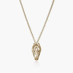 John Hardy Naga Diamond Pendant Necklace in 14K Yellow Gold
