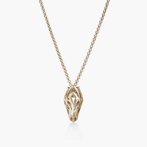 John Hardy Naga Diamond Pendant Necklace in 14K Yellow Gold