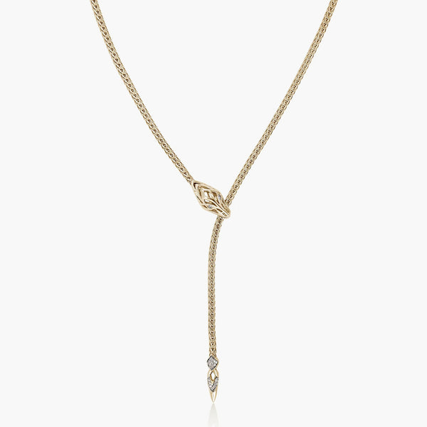 John Hardy Diamond Naga Gold Lariat Necklace