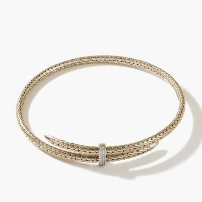 John Hardy Spear Pavé Diamond 14K Yellow Gold Flex Coil Choker - John Hardy product