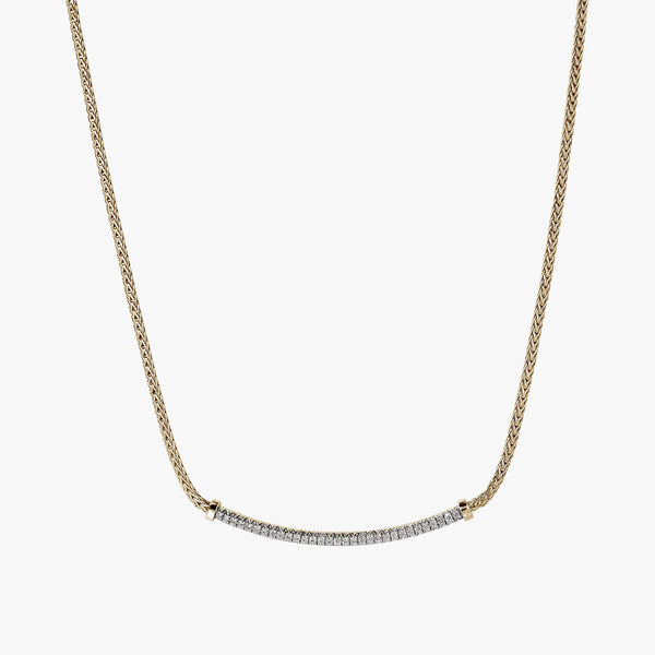 John Hardy Essentials Pavé Chain Necklace in 14K Yellow Gold - 1.8mm