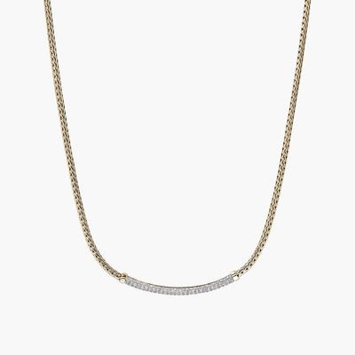 John Hardy Essentials Pavé Mini Chain Necklace in 14K Yellow Gold - 2.5mm - John Hardy product