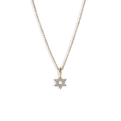 John Hardy Essentials Diamond Pave Gold Star of David Necklace