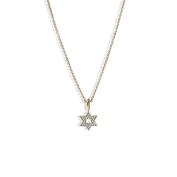 John Hardy Essentials Diamond Pave Gold Star of David Necklace