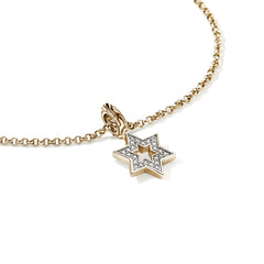 John Hardy Essentials Diamond Pave Gold Star of David Necklace