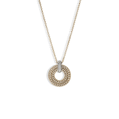 John Hardy Icon Link Diamond Pave Gold Round Necklace - J.R.DUNN product