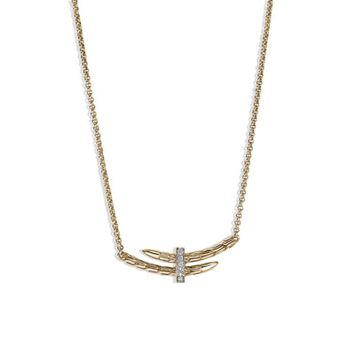 John Hardy Spear Small Gold Diamond Pavé Station Necklace - John Hardy product