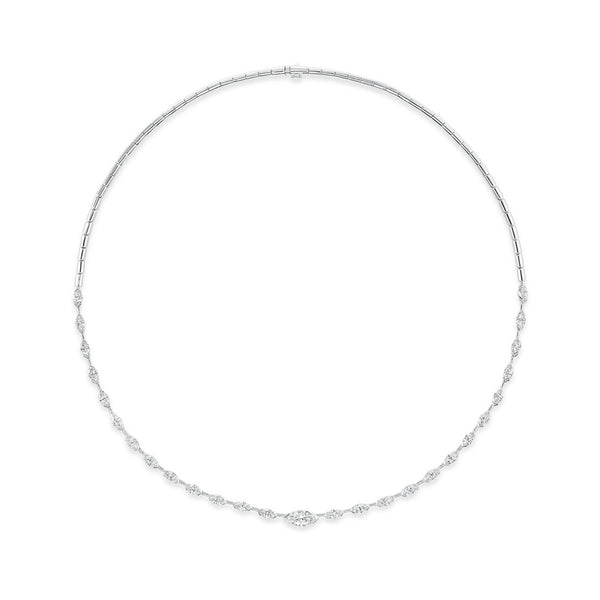 4.50 Carat Marquise Diamond Tennis Necklace