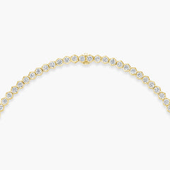 8.95 Carat Hexagon Bezel Diamond Tennis Necklace