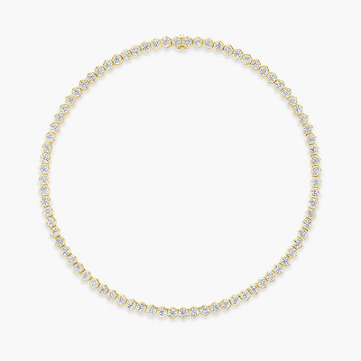 8.95 Carat Hexagon Bezel Diamond Tennis Necklace - Private Label product