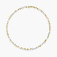 8.95 Carat Hexagon Bezel Diamond Tennis Necklace