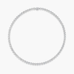 20 Carat Hexagon Bezel Diamond Tennis Necklace