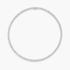 20 Carat Hexagon Bezel Diamond Tennis Necklace