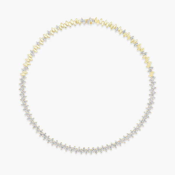 13 Carat Halfway Marquise Diamond Tennis Necklace
