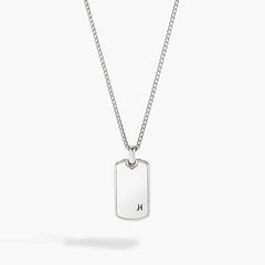 John Hardy ID Sterling Silver Tag Pendant Necklace with Orange Enamel